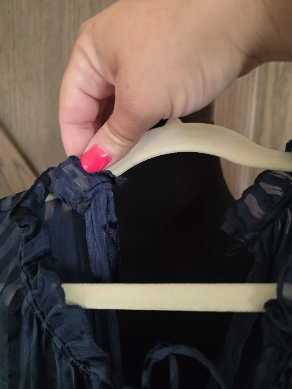 Alice + Olivia Navy Striped Silk Blend Long Sleeve Romper
